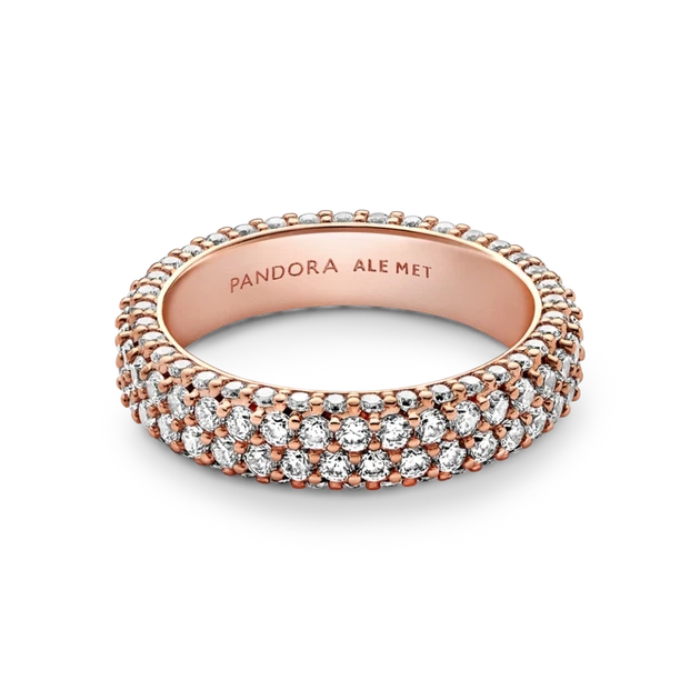 Кольцо Pandora "Два ряда паве" 17р. (Rose-Gold ) - изображение 3