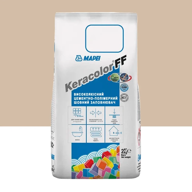 Фуга цементная для швов Mapei Keracolor FF 138 2 кг Миндаль (000018581) - Фото 1 Фуга цементная для швов Mapei Keracolor FF 138 2 кг Миндаль (000018581) - изображение 1