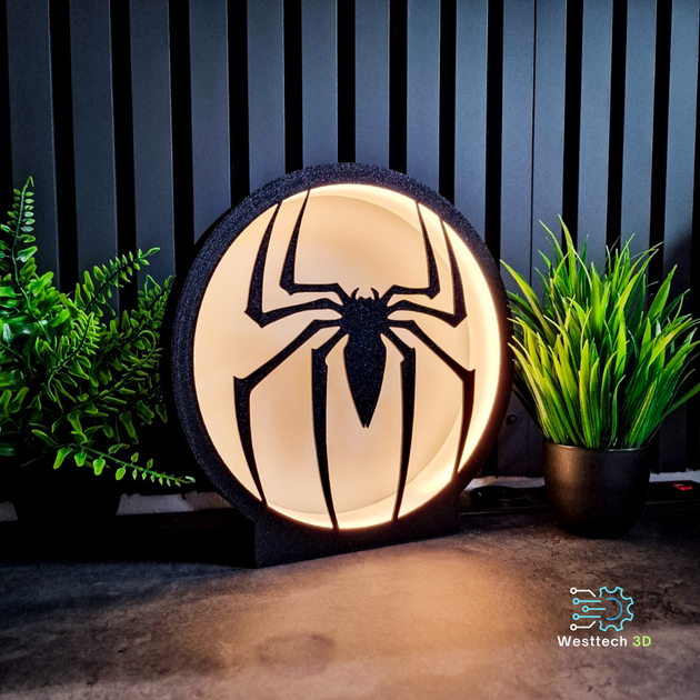 Кругла настільна 3D-лампа 24 × 24 × 4 см з павуком Декоративна світлодіодна 3D-лампа в дитячу кімнату - Фото 5 Кругла настільна 3D-лампа 24 × 24 × 4 см з павуком Декоративна світлодіодна 3D-лампа в дитячу кімнату - зображення 5
