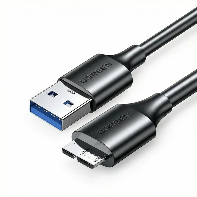 Дата кабель UGREEN USB 3.0 A Male to Micro USB B 3.0 Male 0.5 м Black (US130) - Фото 1 Дата кабель UGREEN USB 3.0 A Male to Micro USB B 3.0 Male 0.5 м Black (US130) - зображення 1