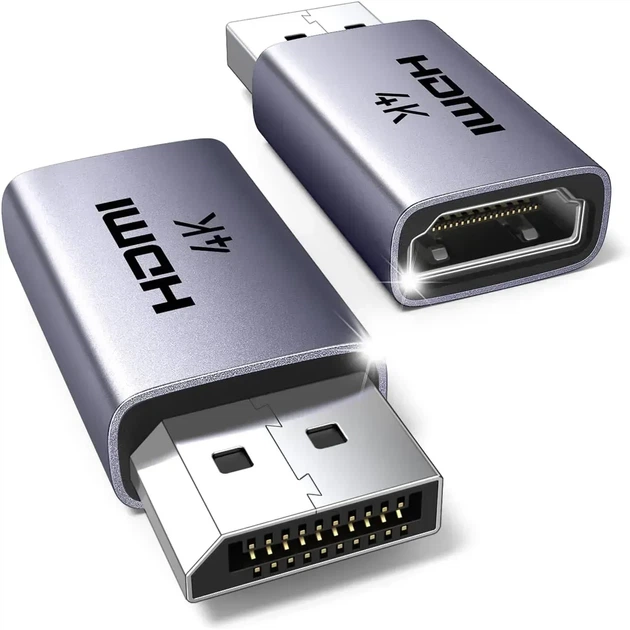 Адаптер переходник Ugreen Displayport to HDMI 4K 30Hz однонаправленный 2 шт Grey (DP130) - Фото 1 Адаптер переходник Ugreen Displayport to HDMI 4K 30Hz однонаправленный 2 шт Grey (DP130) - изображение 1