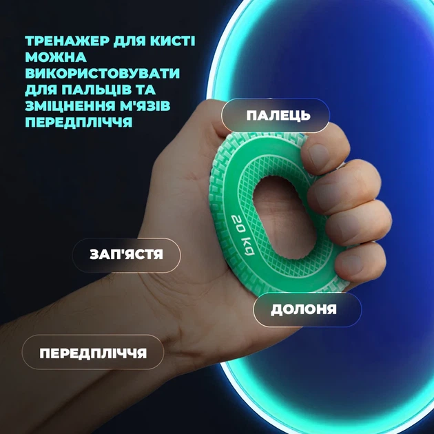 Эспандер кистевой Active Point силиконовый 20 кг зеленый - изображение 6