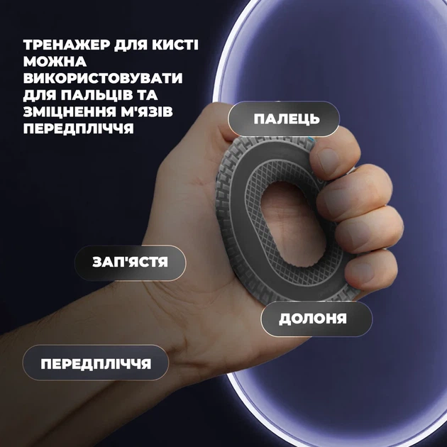 Еспандер кистьовий Active Point силіконовий 25 кг сірий - зображення 7