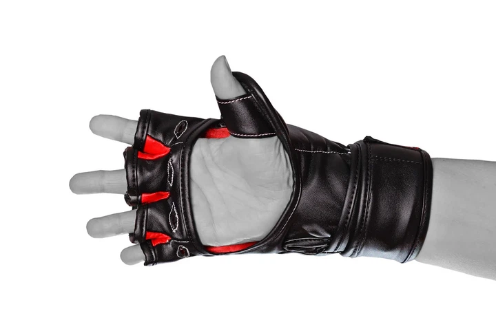 Перчатки для MMA Active Point искусственная кожа L/XL черные красные - изображение 2