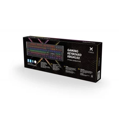 Клавиатура Vinga KBGM160 LED Outemu Blue USB Black (KBGM160 Black) - Фото 5 Клавиатура Vinga KBGM160 LED Outemu Blue USB Black (KBGM160 Black) - изображение 5