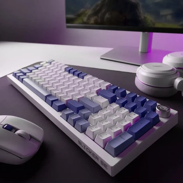 Беспроводная механическая клавиатура Proove Gaming Slicker Special Edition White Purple, Huano Kobe, RGB, (2.4G/Bluetooth/USB) - изображение 6