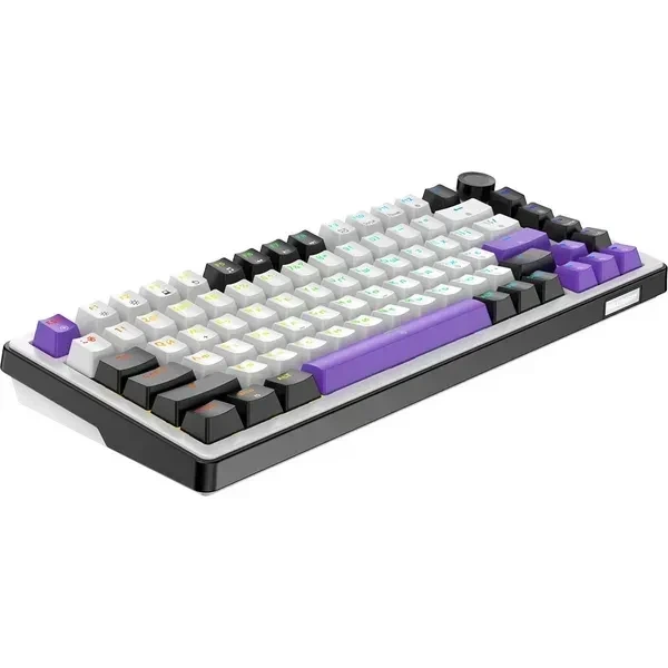 Бездротова механічна клавіатура Hator Hellyberry HK75 White Violet (Дротова версія) 75%, RGB, (2.4G/Bluetooth/USB) Гарантія 2 роки - Фото 4 Бездротова механічна клавіатура Hator Hellyberry HK75 White Violet (Дротова версія) 75%, RGB, (2.4G/Bluetooth/USB) Гарантія 2 роки - зображення 4