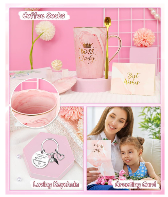 Подарунковий набір для жінок Pink Lady — чашка 14 oz, ароматична свічка, бомбочка для ванни, подарунок мамі, дружині - зображення 4