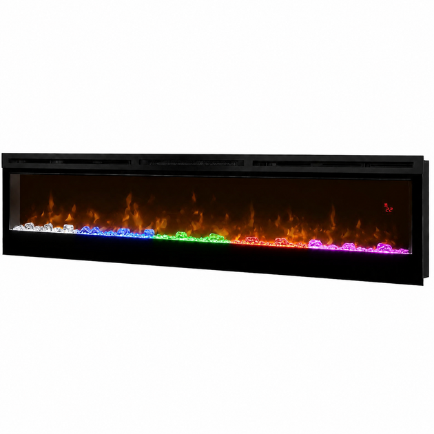 Электрокамин с обогревом Dimplex Prism 74 LED (BLF7451) линейный, с кристаллами, цветами, размер 1883x493x187+ Подарок! Комплект дров керамических - изображение 3