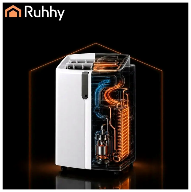 Портативный кондиционер 12000 BTU 3.5 кВт для дома 30 м2 белый Ruhhy СS-0401 - изображение 6