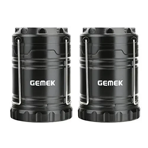 Набор кемпинговых LED фонарей GEMEK (2 шт), раскладной туристический фонарь-лампа на батарейках, портативный светильник - Б/У - изображение 2