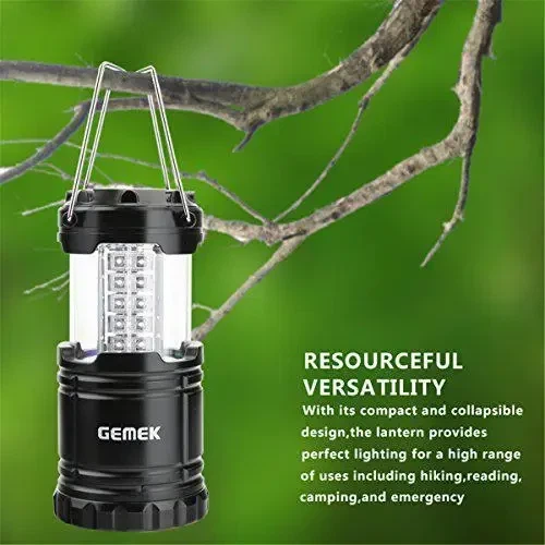 Набор кемпинговых LED фонарей GEMEK (2 шт), раскладной туристический фонарь-лампа на батарейках, портативный светильник - Б/У - изображение 7