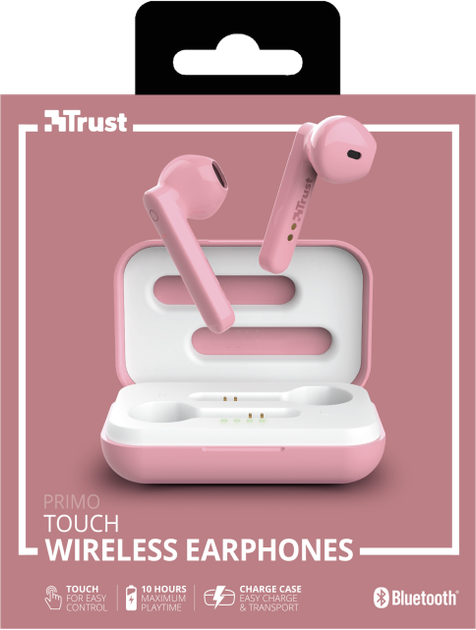 Słuchawki Trust Primo Touch True Wireless Mic Różowe (23782) - obraz 2