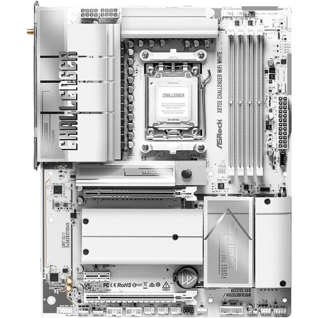 Материнская плата ASRock X870E Challenger WIFI White (sAM5, AMD X870E, DDR5, ATX) - Фото 4 Материнская плата ASRock X870E Challenger WIFI White (sAM5, AMD X870E, DDR5, ATX) - изображение 4