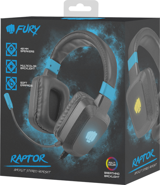 Słuchawki Natec Fury Raptor Niebieskie (NFU-1584) - obraz 5