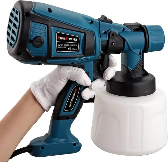 Электрический краскопульт Electric Spray Gun CN-6000 Professional (900 мл), сетевой ручной краскораспылитель для дома, - Б/У - изображение 2