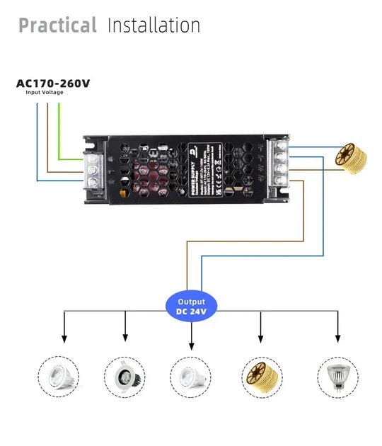 Блок питания DUSKTEC 300W 24V 12.5A узкий (Constant Voltage) для LED лент и подсветки - Б/У - Фото 2 Блок питания DUSKTEC 300W 24V 12.5A узкий (Constant Voltage) для LED лент и подсветки - Б/У - изображение 2
