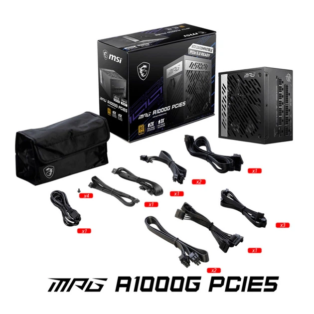 Блок живлення для корпусів MSI MPG A1000G, Чорний - 376350 - зображення 5