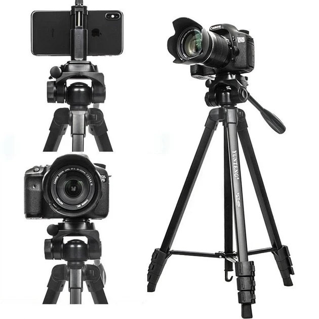 Штатив Yunteng VCT-696 180 см з панорамною головкою для смартфона та камер, 4 секції (78D378117B9E) - зображення 3