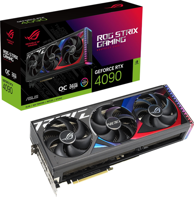 Відеокарта GeForce RTX 4090 24GB Asus ROG Strix Gaming OC (ROG-STRIX-RTX4090-O24G-GAMING) Б/В - Фото 1 Відеокарта GeForce RTX 4090 24GB Asus ROG Strix Gaming OC (ROG-STRIX-RTX4090-O24G-GAMING) Б/В - зображення 1