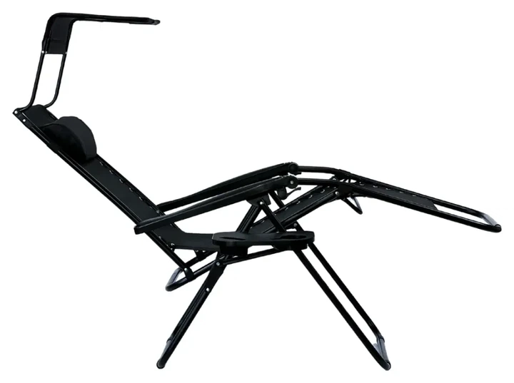 Садовий шезлонг крісло до 120 кг, Складний шезлонг для дачи Zero Gravity XXL (з підстаканником), чорний - Фото 11 Садовий шезлонг крісло до 120 кг, Складний шезлонг для дачи Zero Gravity XXL (з підстаканником), чорний - изображение 11