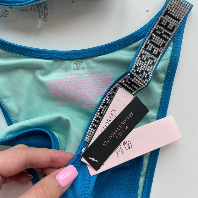 Купальные плавки бразилиана Victoria's Secret голубые (XS) - изображение 2