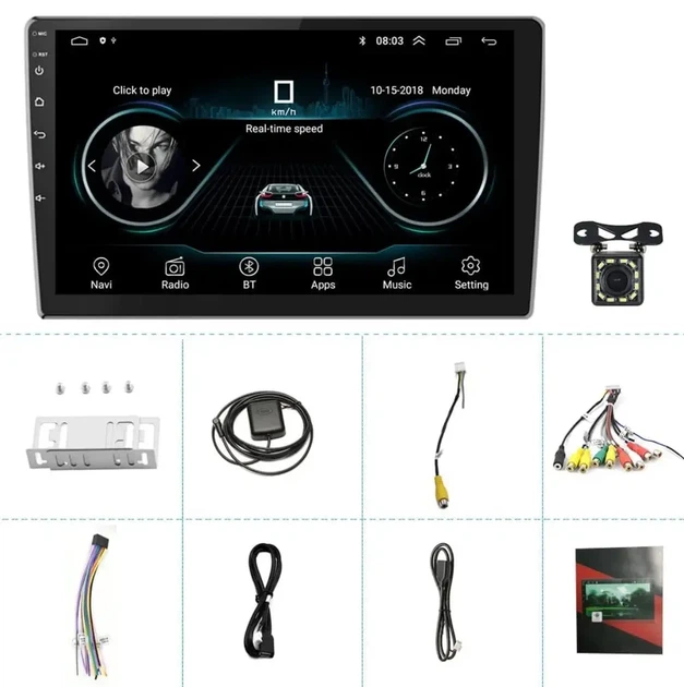 Автомагнитола Podofo Android Car Media Player 6580 - 2DIN Мультимедиа 9" дюймов, GPS, WiFi, Bluetooth + Камера - Б/У - Фото 3 Автомагнитола Podofo Android Car Media Player 6580 - 2DIN Мультимедиа 9" дюймов, GPS, WiFi, Bluetooth + Камера - Б/У - изображение 3