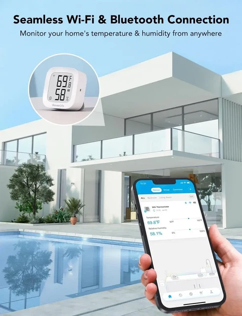 Розумний Wi-Fi термометр-гігрометр Govee H5103, бездротовий датчик температури та вологості повітря для дому з - Б/В - зображення 6