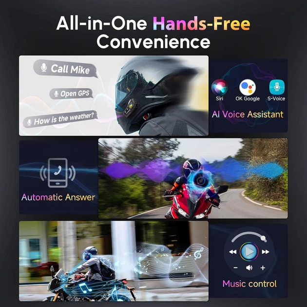 Мотогарнитура Moman RiderSound H4P, Bluetooth-гарнитура для шлема с FM радио, защита от воды IP65 - Б/У - Фото 3 Мотогарнитура Moman RiderSound H4P, Bluetooth-гарнитура для шлема с FM радио, защита от воды IP65 - Б/У - изображение 3