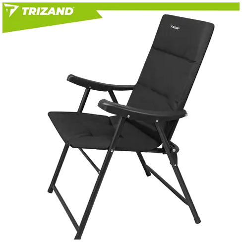 Складной туристический стул до 120 кг для кемпинга черный Trizand HE0714 - Фото 5 Складной туристический стул до 120 кг для кемпинга черный Trizand HE0714 - изображение 5