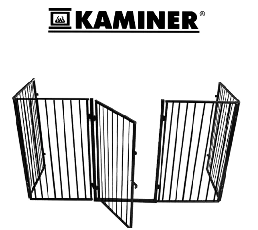 Захисний бар'єр екран для каміна 304х74 5 см чорний Kaminer МС0374 - Фото 2 Захисний бар'єр екран для каміна 304х74 5 см чорний Kaminer МС0374 - зображення 2