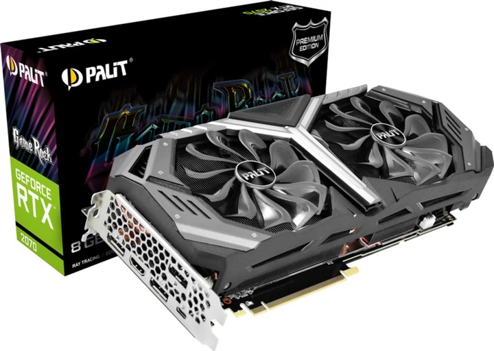 Видеокарта Palit PCI-Ex GeForce RTX 2070 GameRock Premium 8GB