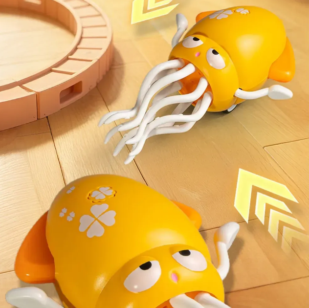 Интерактивная музыкальная игрушка Танцующий Кальмар TOPA с удочкой от USB Желтый - изображение 5