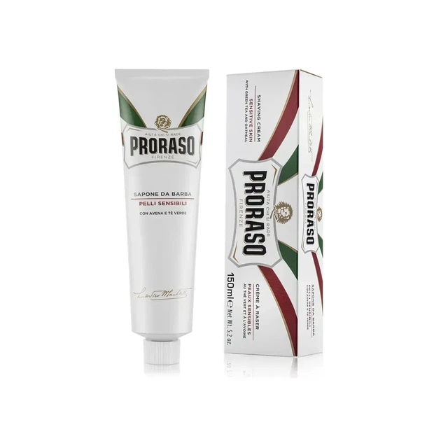 Крем для гоління Proraso Shaving Cream Tube Sensitive 150 мл із зеленим чаєм і вівсом, засіб для чутливої шкіри проти подразнення - зображення 6