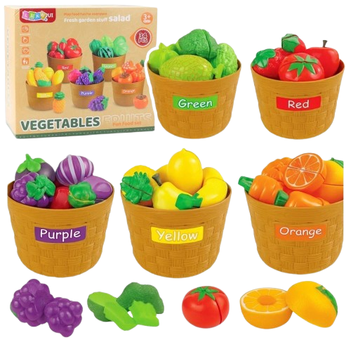 Zestaw do sortowania LEAN Toys owoce i warzywa w koszyku 34 elementy 28832 (5905991088134) - Zdjęcie 1 Zestaw do sortowania LEAN Toys owoce i warzywa w koszyku 34 elementy 28832 (5905991088134) - obraz 1