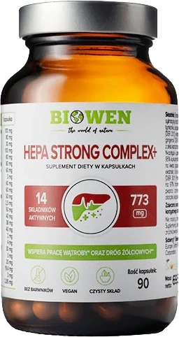 Naturalny suplement diety Biowen Hepa Strong Complex+ 90 kapsułek (5904806120380) - obraz 2