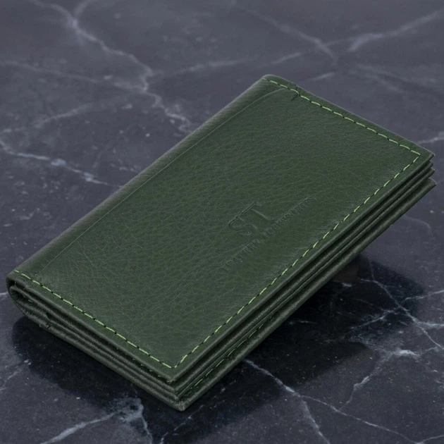 Визитница-книжка ST Leather из натуральной кожи вертикальная зеленая для карт (bg192fash15) - Фото 1 Визитница-книжка ST Leather из натуральной кожи вертикальная зеленая для карт (bg192fash15) - изображение 1