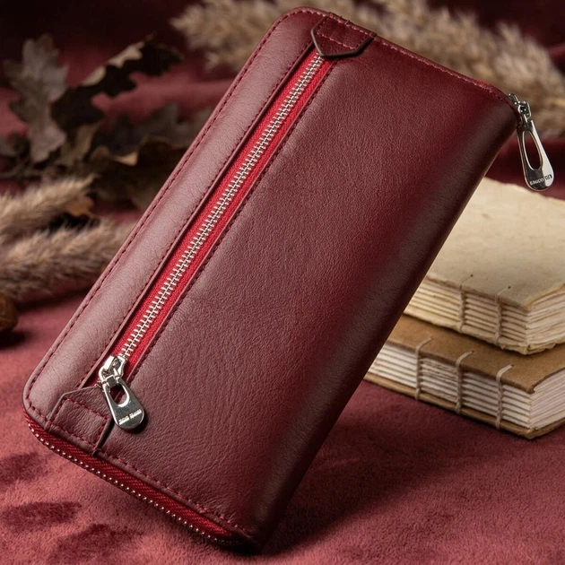 Большой вертикальный женский клатч на молнии из натуральной кожи ST Leather Красный (bg188fash65) - Фото 3 Большой вертикальный женский клатч на молнии из натуральной кожи ST Leather Красный (bg188fash65) - изображение 3