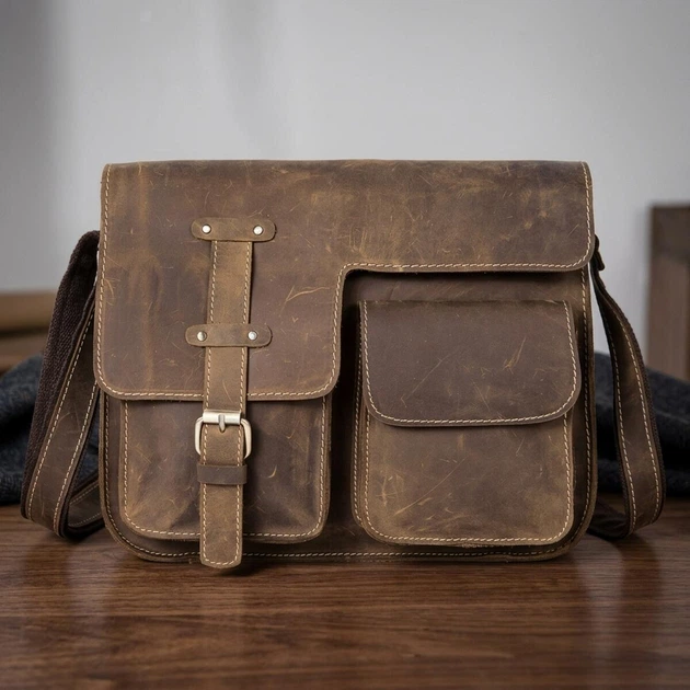 Чоловіча сумка Vintage із натуральної шкіри коричневого кольору з вінтажним стилем (bg146fash97) - Фото 1 Чоловіча сумка Vintage із натуральної шкіри коричневого кольору з вінтажним стилем (bg146fash97) - зображення 1