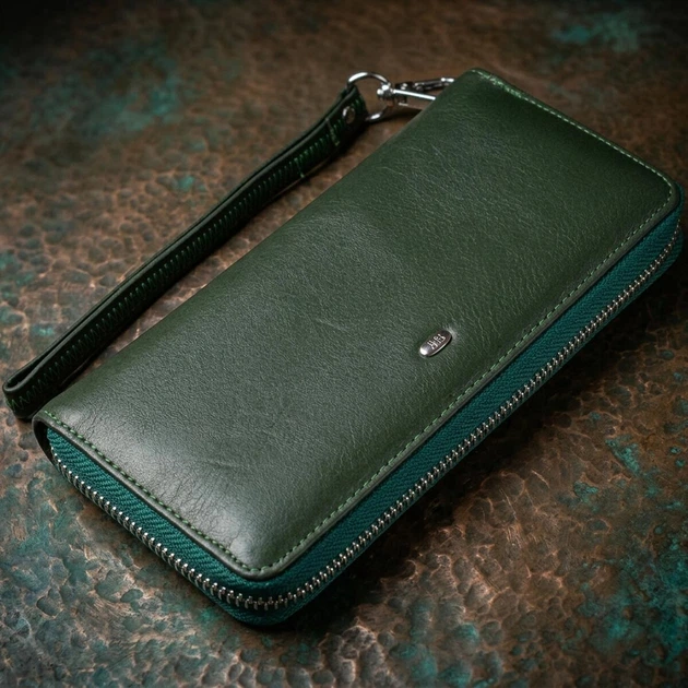 Большой женский клатч-кошелек на молнии ST Leather из натуральной кожи зеленого цвета (bg189fash36) - изображение 4