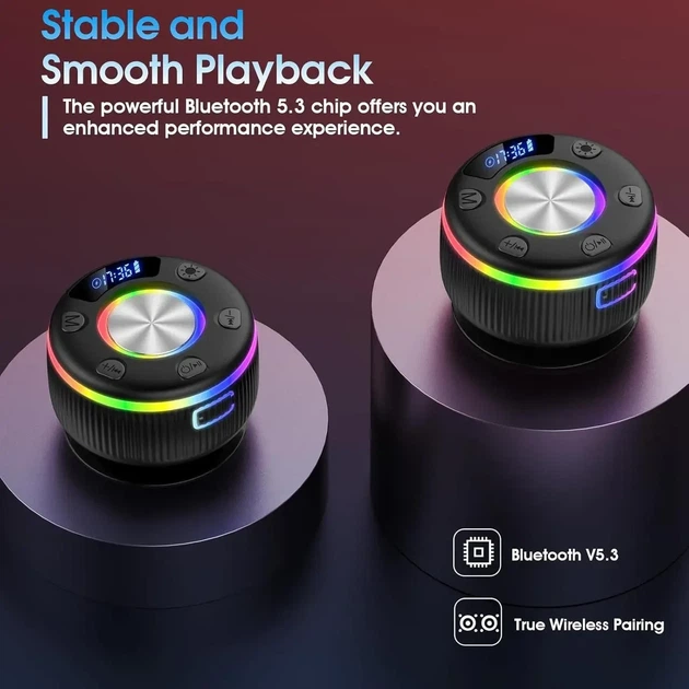 Bluetooth-динамик для душа с RGB-подсветкой, Xuevcn Q90 - изображение 2