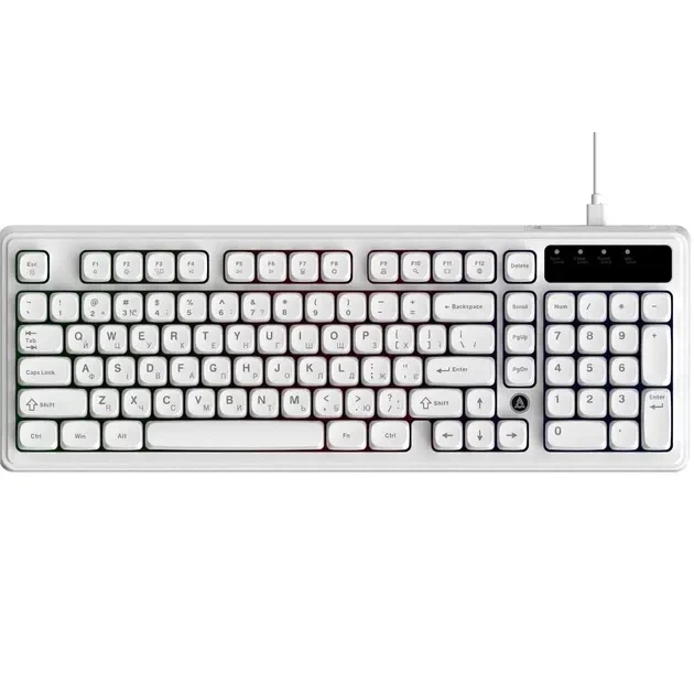 Клавіатура Ajazz AF98 Black USB-C White (AF98-W) - Фото 1 Клавіатура Ajazz AF98 Black USB-C White (AF98-W) - зображення 1
