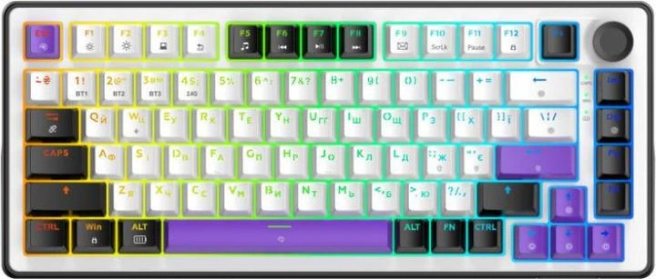 Клавиатура HATOR Hellyberry HK75 wireless White-Violet - Фото 1 Клавиатура HATOR Hellyberry HK75 wireless White-Violet - изображение 1