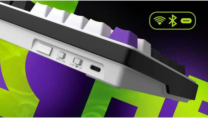 Клавиатура HATOR Hellyberry HK75 wireless White-Violet - Фото 7 Клавиатура HATOR Hellyberry HK75 wireless White-Violet - изображение 7