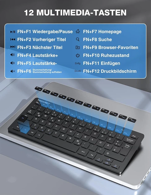 Набор клавиатура и мышь TECKNET QWERTZ черный беспроводной 2 4 ГГц до 15 м (QWERTZ) - Уценка - изображение 6