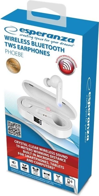 Słuchawki Esperanza TWS EH230W Phoebe (5901299958360) - obraz 3