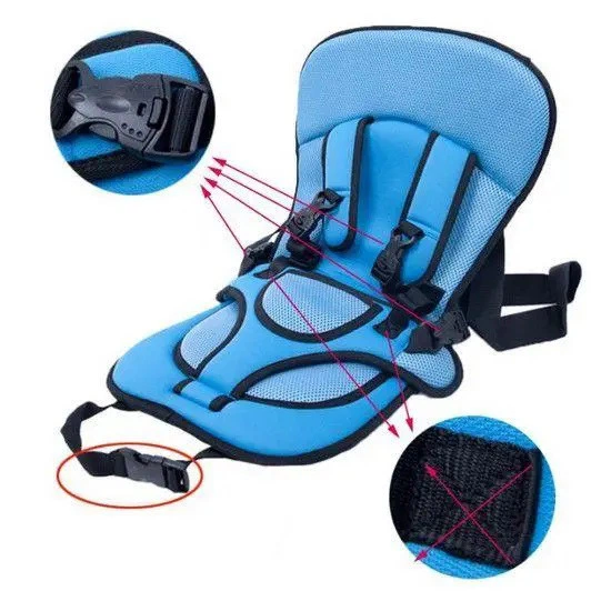 Детское бескаркасное автокресло Multi Function Car Cushion до 5 лет. Цвет: синий - изображение 8