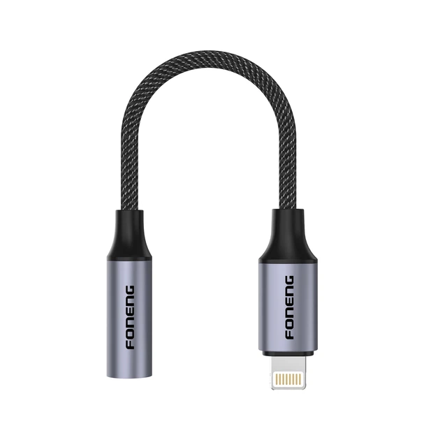 Кабель Foneng BM30 Metal Audio Cable (14cm) 3.5mm to Lightning - изображение 2