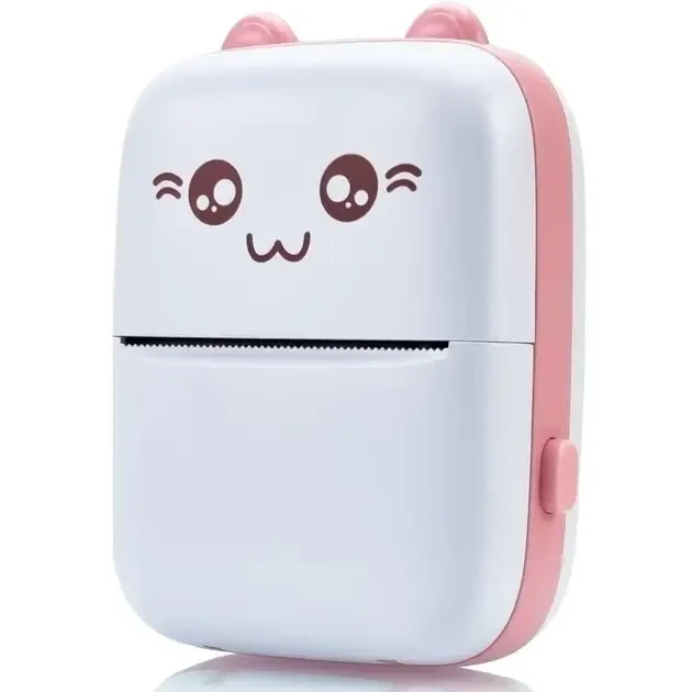 Портативный Розовий мини принтер 1 рулон Mini Printer термопринтер карманный детский принтер термо принтер - изображение 4