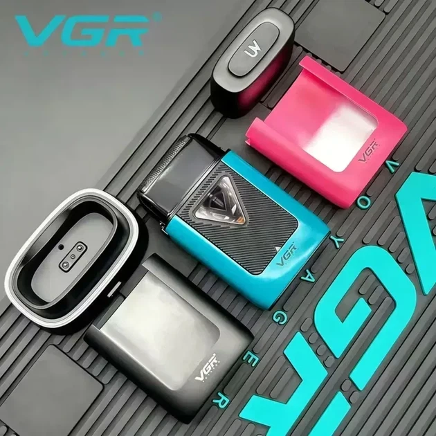 Профессиональная электробритва-шейвер VGR V-035S — векторный мотор 8000 об/мин, тройная титановая сетка и металлический корпус - изображение 8